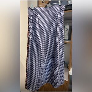 LOFT Black and White A-Line Skirt